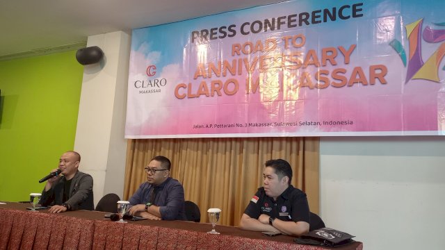 Konferensi pers Claro Makassar (Foto: Sri Wahyu Diastuti/Sulselsatu.com)