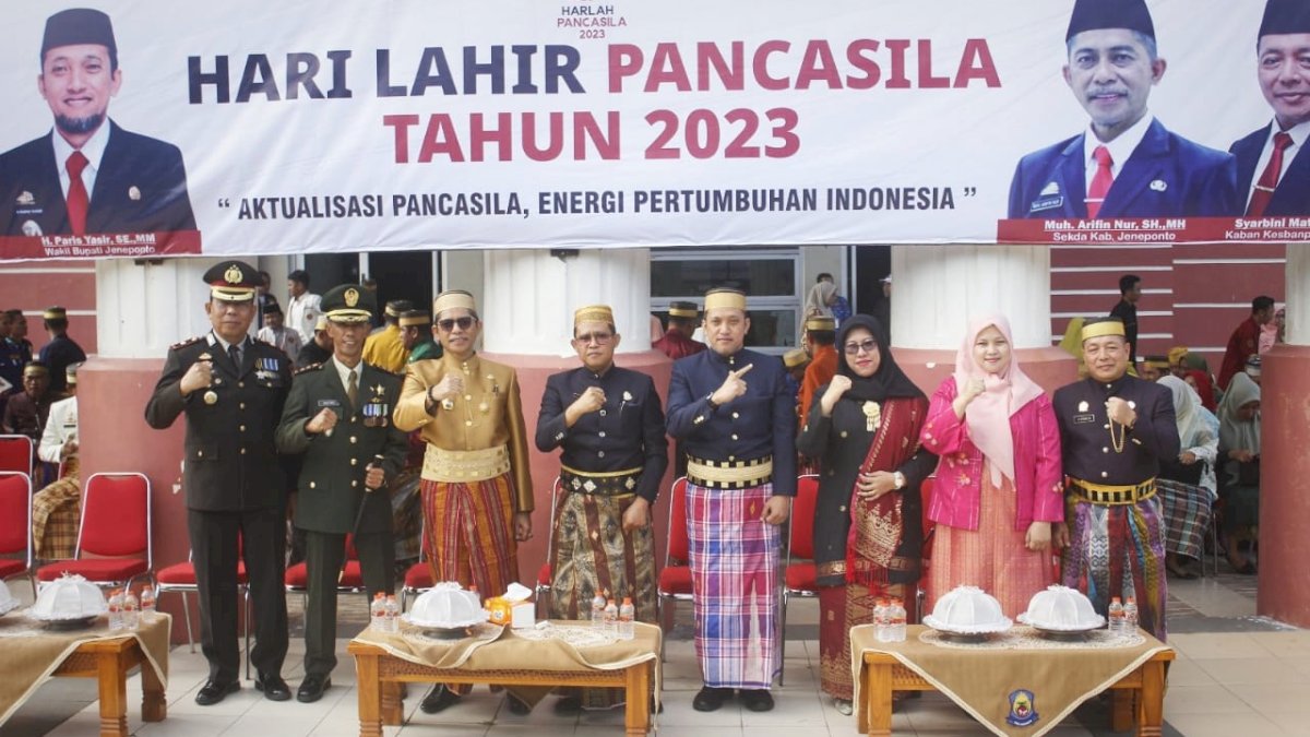 Wakil Bupati Jeneponto Pimpin Upacara Hari Lahir Pancasila