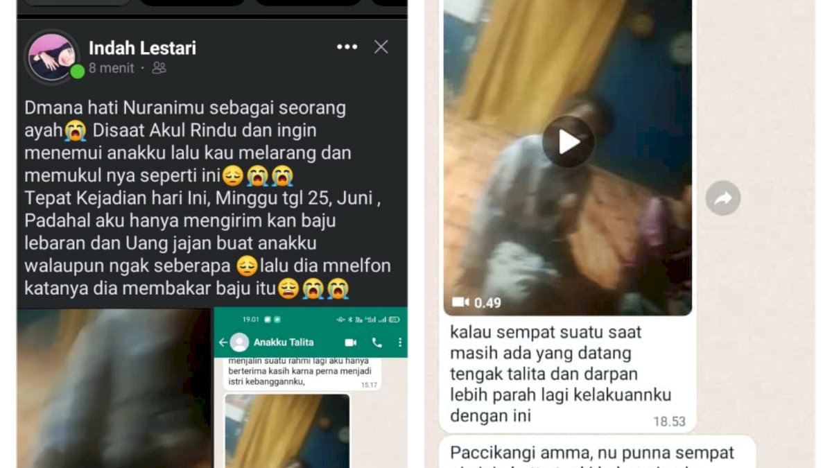 Viral! Seorang Pria di Jeneponto Pukul Dua Anaknya Lantaran Bertemu Dengan Ibunya