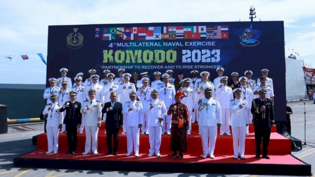 Pembukaan MNEK 2023 di Kota Makassar yang dihadiri 36 delegasi angkatan laut di dunia (Foto: Istimewa). 