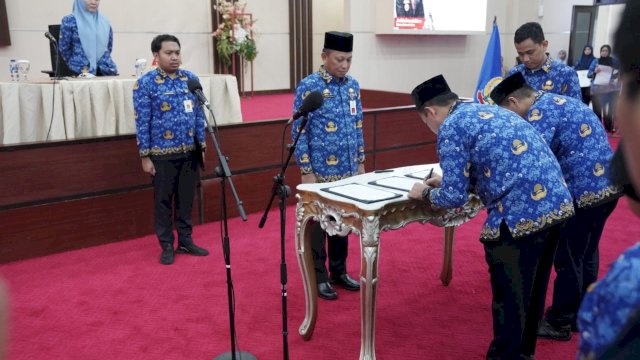Suasana pelantikan sejumlah pejabat fungsional lingkup Pemprov Sulsel. Ist