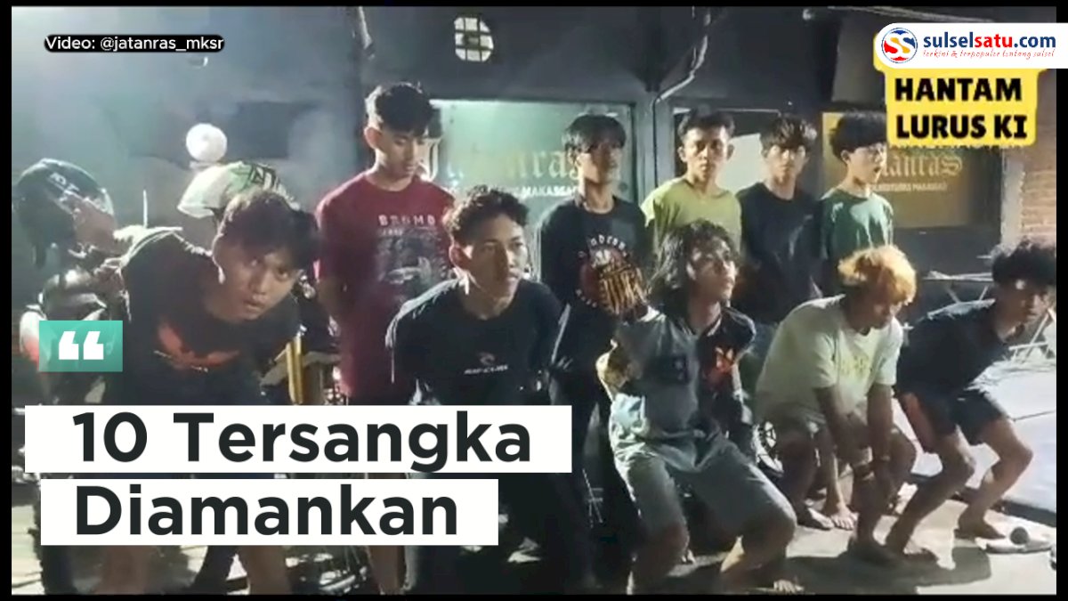 VIDEO: Geng Motor Penyerang di Pos Kamling di Makassar Ditangkap Polisi, 10 Tersangka Diamankan