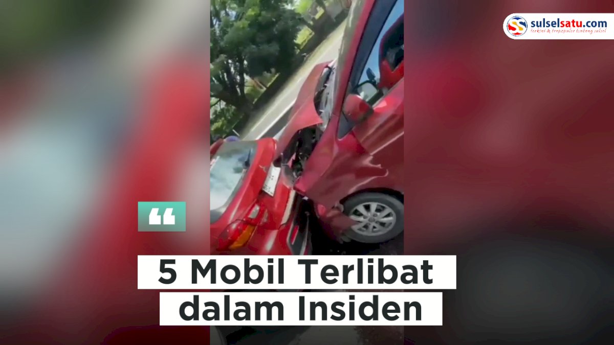 VIDEO: Tabrakan Beruntun di Tol Ir. Sutami Makassar, 5 Mobil Terlibat dalam Insiden