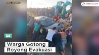VIDEO: Kecelakaan Mobil Terguling di Lokabatue, Warga Gotong Royong Evakuasi