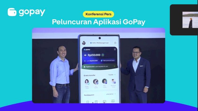 Peluncuran aplikasi GoPay secara resmi oleh Direktur Utama atau Chief Executive Officer (CEO) GOTO Patrick Walujo bersama Direktur dan Presiden GoTo Financial Hans Patuwo (Foto: Sri Wahyu Diastuti/Sulselsatu.com) 