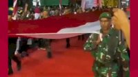 VIDEO: Pembentangan Bendera Merah Putih Sepanjang 78 Meter di Parepare