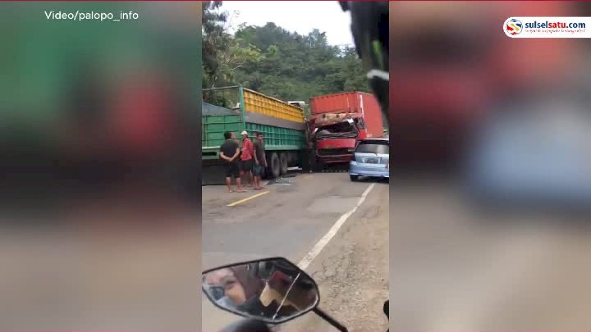 VIDEO: Tragedi Kecelakaan di Jalan Trans Sulawesi, Dua Truck Terlibat Tabrakan