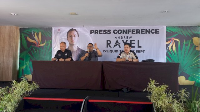 Press conference DJ Andrew Rayel di Claro Makassar (Foto: Sri Wahyu Diastuti/Sulselsatu.com)