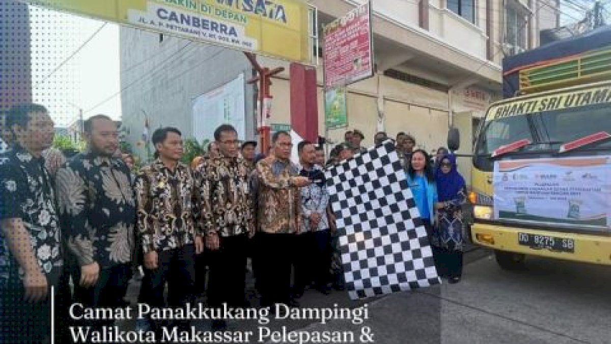 Camat Panakkukang Dampingi Walikota Makassar Lepas dan Serahkan Bantuan Pangan Beras Oleh Perum Bulog
