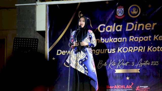 Wakil Wali Kota Makassar Fatmawati Rusdi buka raker Dewan Pengurus Korpri di Bali (Foto: Istimewa)