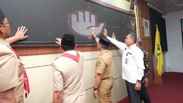 Launching inovasi Rukoku oleh Dinas Pendidikan Kabupaten Gowa bersama Wakil Bupati Gowa Abd Rauf Malaganni (Foto: Istimewa)