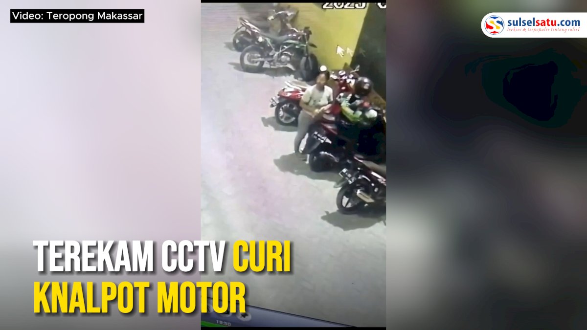 VIDEO: Pasangan Kekasih di Makassar Terekam CCTV Curi Knalpot Motor