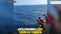 VIDEO: Kapal Pengangkut 2.800 Tabung Gas Tenggelam di Perbatasan Selayar – Bulukumba