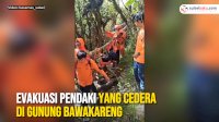 VIDEO: Tim SAR Gabungan Evakuasi Pendaki Asal Barru yang Cedera di Gunung Bawakareng