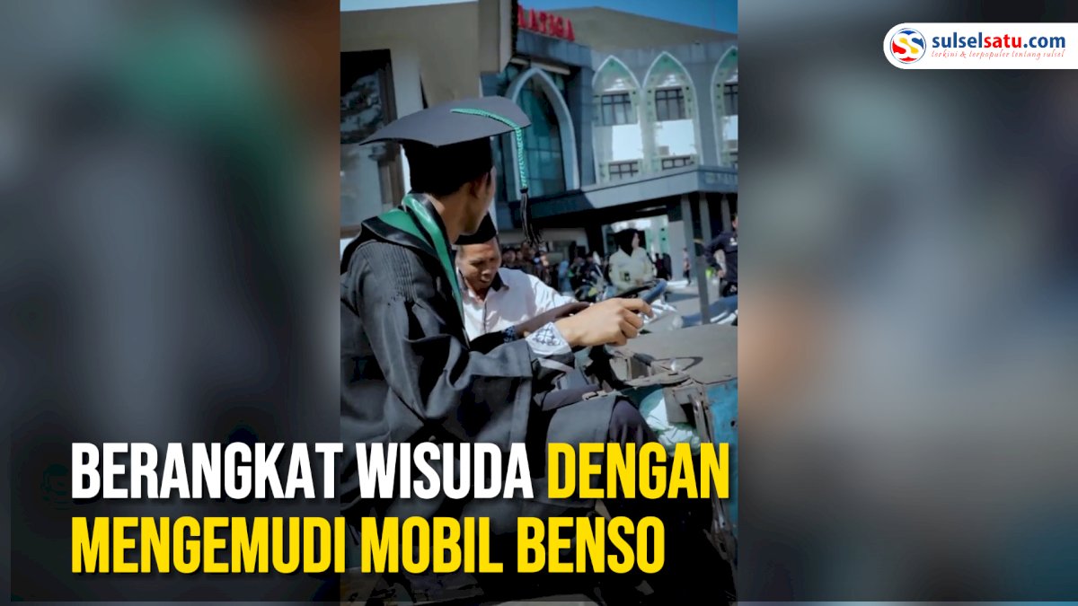 VIDEO: Mahasiswa UIN Salatiga Berangkat Wisuda dengan Mengemudi Mobil Benso