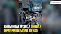 VIDEO: Mahasiswa UIN Salatiga Berangkat Wisuda dengan Mengemudi Mobil Benso