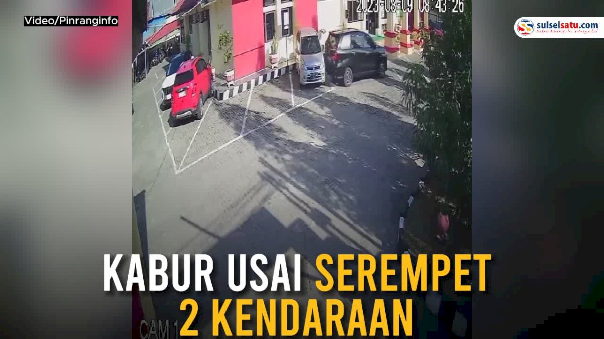 VIDEO: Terekam CCTV, Mobil Avanza Kabur Usai Serempet 2 Kendaraan di Kantor Pengadilan Negeri Pinrang