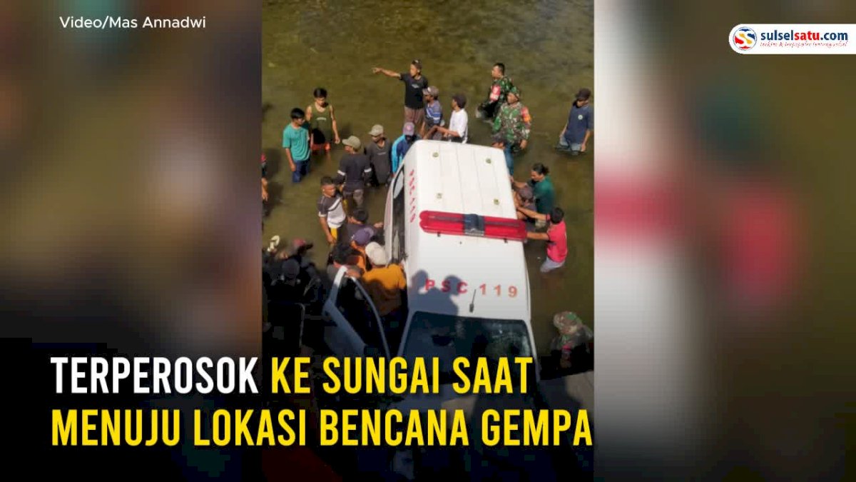 VIDEO: Mobil Tim Medis Dinkes Sigi Terperosok ke Sungai saat Menuju Lokasi Bencana Gempa