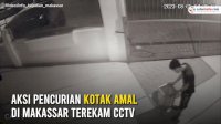 VIDEO: Aksi Pencurian Kotak Amal di Makassar Terekam CCTV