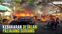 VIDEO: Kebakaran di Jalan Pajjaiang Sudiang, Sejumlah Kios Warga Dilalap Api