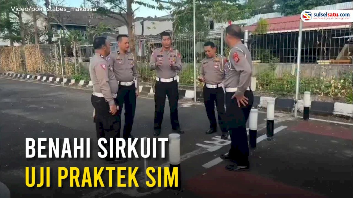 VIDEO: Sat Lantas Polrestabes Makassar Benahi Sirkuit Uji Praktek SIM sesuai Jukrah Kakorlantas Polri