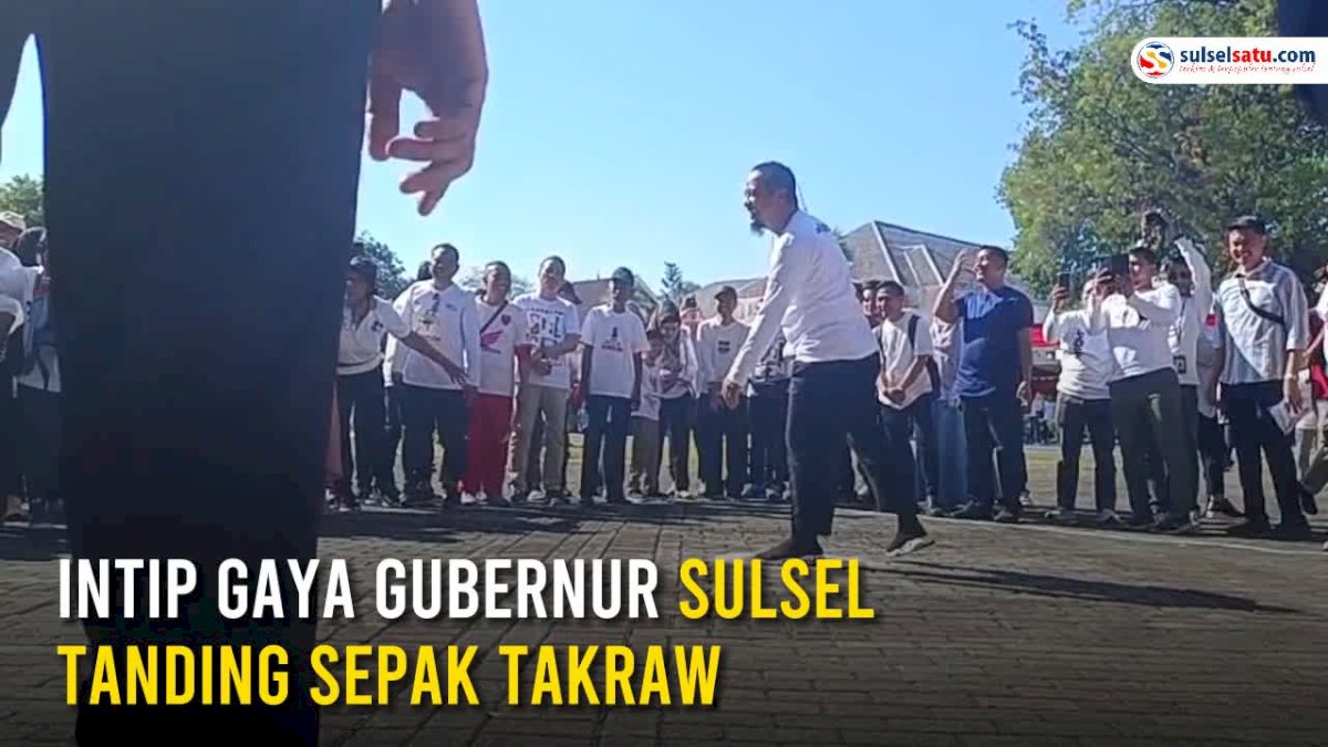 VIDEO: Intip Gaya Gubernur Sulsel Andi Sudirman Tanding Sepak Takraw