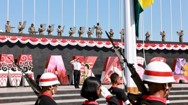 Gladi upacara bendera kemerdekaan di Anjungan Pantai Losari (Foto: Istimewa)