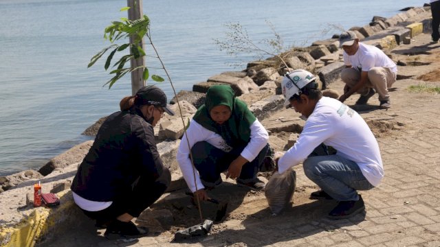 Pelindo Regional 4 tanam pohon di sekitar Pelabuhan Makassar. Foto: Istimewa