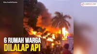 VIDEO: Kebakaran di Polman, 6 Rumah Warga Dilalap Api
