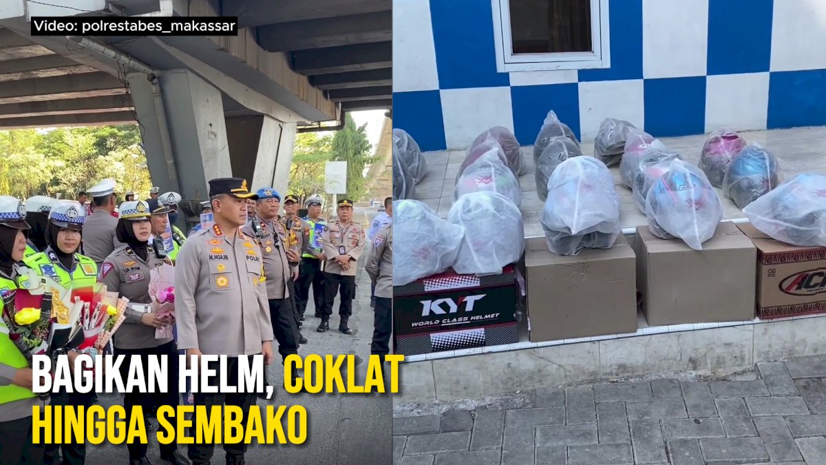 VIDEO: Operasi Zebra di Makassar, Kapolrestabes Bagikan Helm hingga Sembako