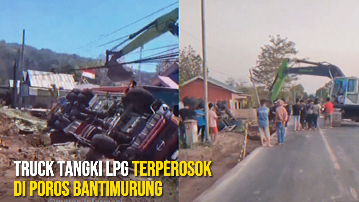 VIDEO: Truck Tangki LPG Terperosok di Poros Bantimurung