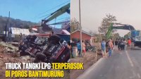 VIDEO: Truck Tangki LPG Terperosok di Poros Bantimurung