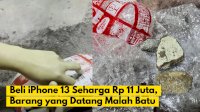 VIDEO: Beli iPhone 13 Seharga Rp 11 Juta, Barang yang Datang Malah Batu