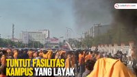VIDEO: Aksi Demo Mahasiswa UNM, Tuntut Fasilitas Kampus yang Layak