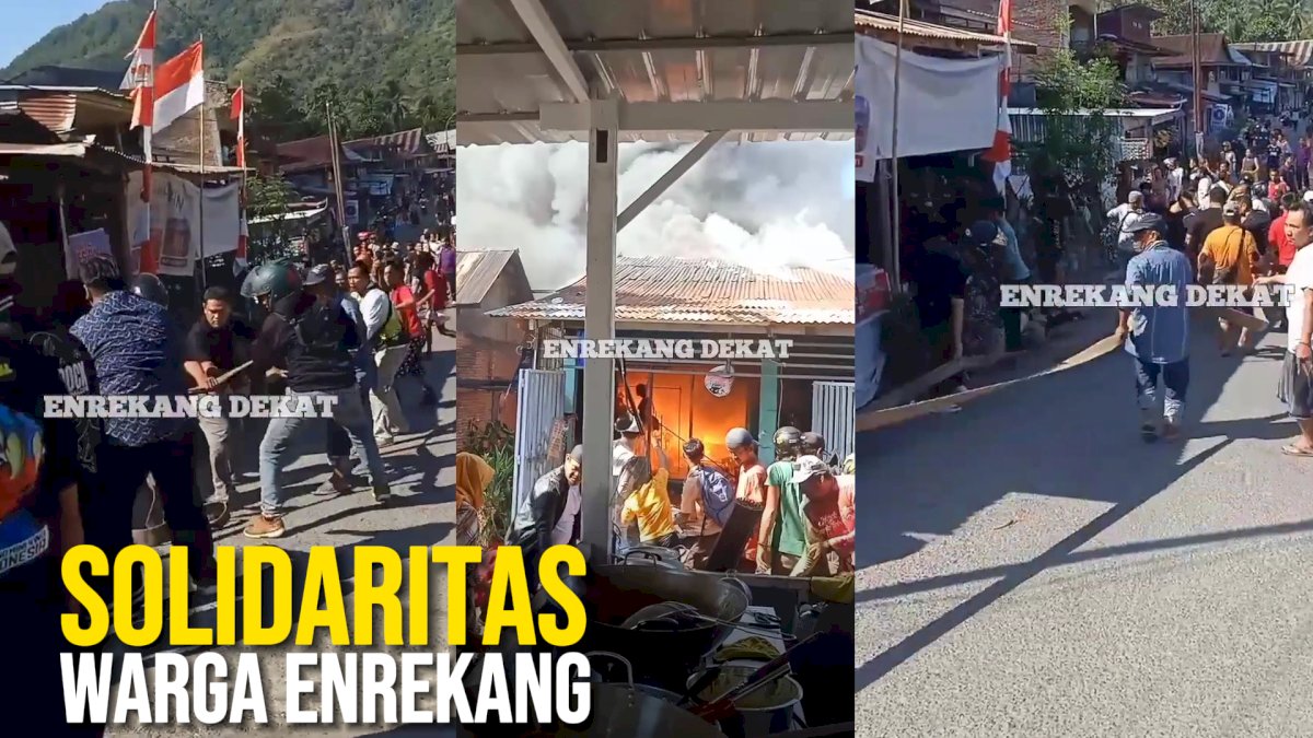 VIDEO: Solidaritas Warga Enrekang Bersama Padamkan Kebakaran di Batili
