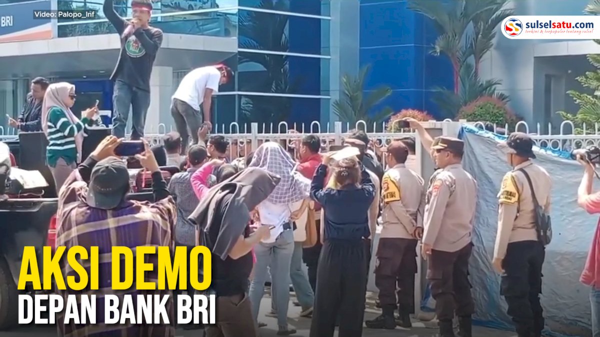 VIDEO: Aksi Demo Depan Bank BRI di Kota Palopo