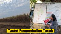 VIDEO: Warga Pasang Spanduk Peta HGU PTPN XIV dan Tuntut Pengembalian Tanah