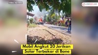 VIDEO: Mobil Angkut 20 Jerikan Solar Terbakar di Bone