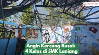 VIDEO: Angin Kencang Rusak 4 Kelas di SMK Laniang Makassar
