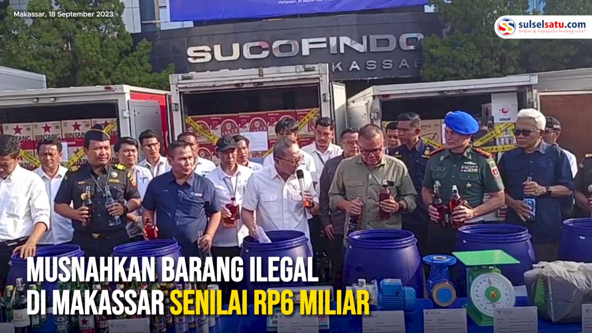 VIDEO: Mendag Zulkifli Hasan Musnahkan Barang Ilegal di Makassar Senilai Rp6 Miliar