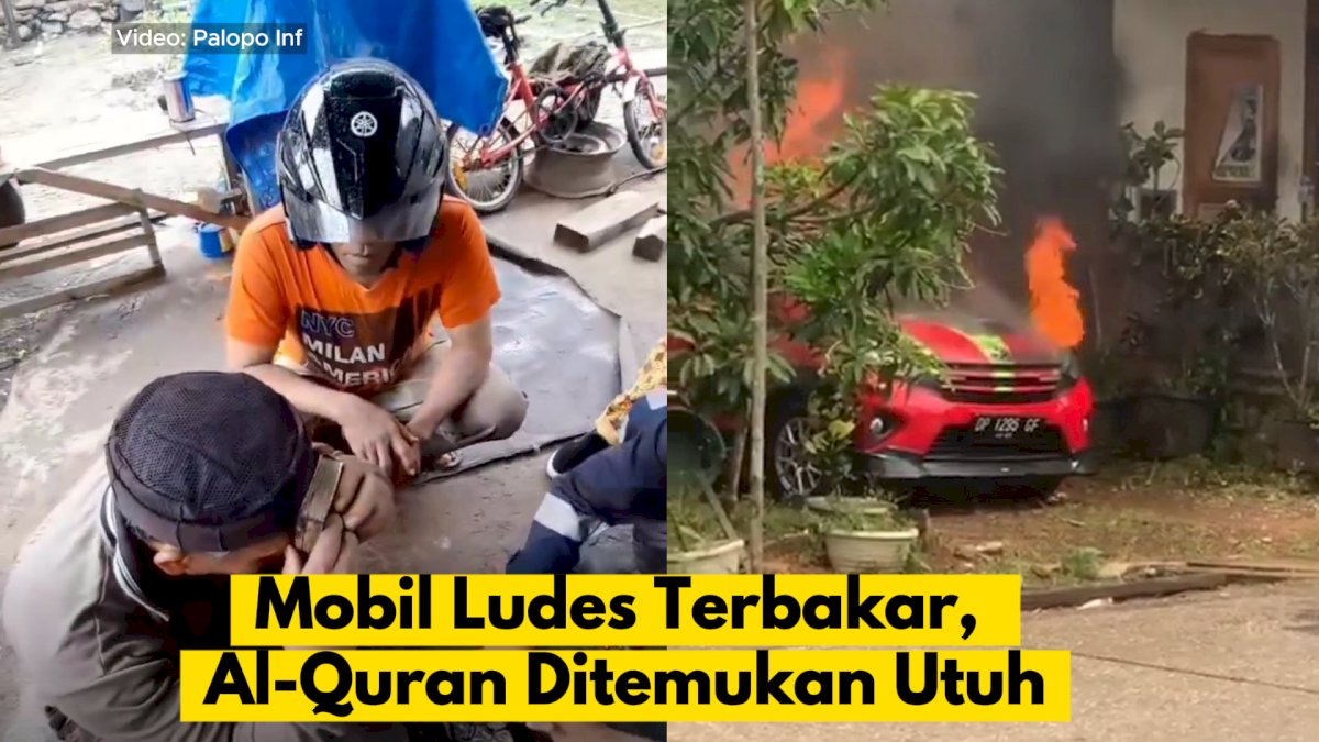 VIDEO: Mobil Ludes Terbakar di Malili, Al-Quran Ditemukan Utuh