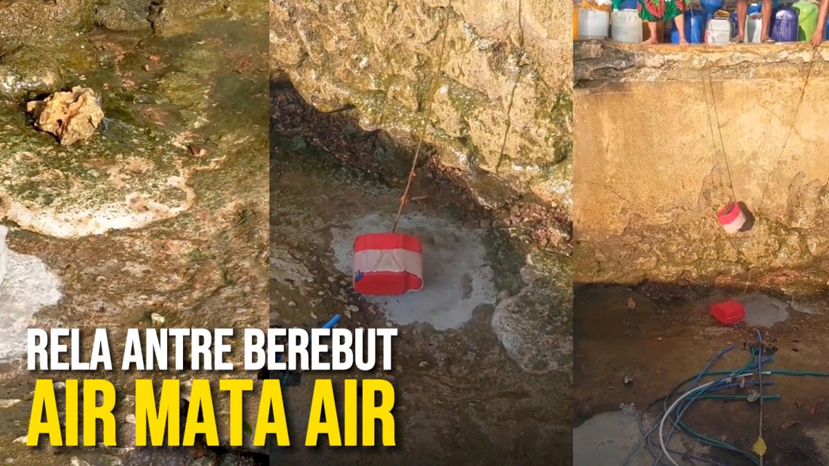 VIDEO: Dilanda Kekeringan, Warga Rela Antre Berebut Air Mata Air