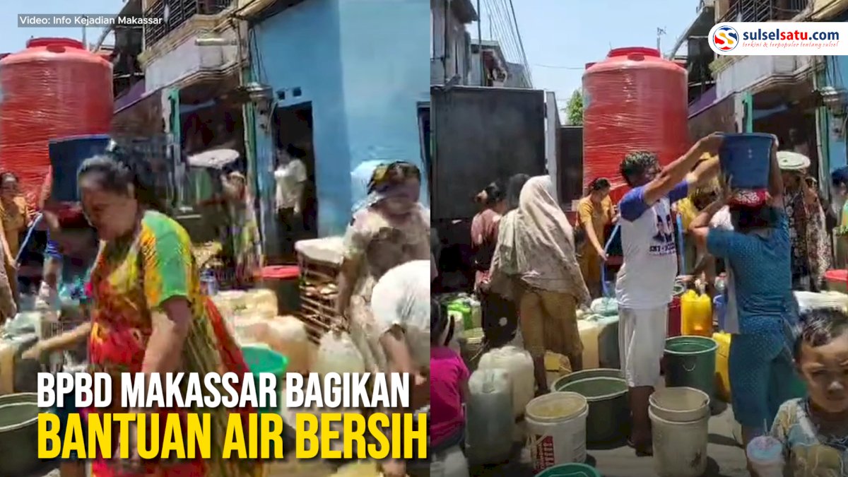 VIDEO: BPBD Makassar Bagikan Bantuan Air Bersih di Tengah Kekeringan