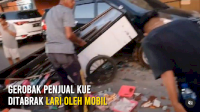 VIDEO: Gerobak Penjual Kue Ditabrak Lari oleh Mobil di Jalan Pannampu