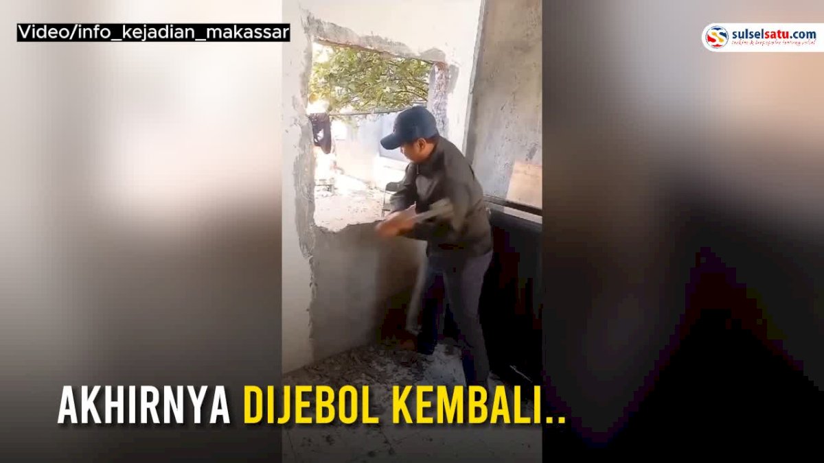 VIDEO: Akhirnya, Tembok Masjid yang Tutup Akses Ke Rumah Warga di Makassar Dijebol Kembali