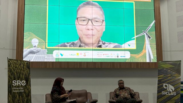 Chief Operating Officer (COO) PT Vale Indonesia Tbk (PT Vale) Abu Ashar talk show yang diadakan oleh Society of Renewable Energy (SRE) Unhas. Foto: Istimewa