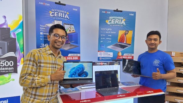 Advan hadirkan dua tipe laptop terbaru di Mugen Computer. Foto: Istimewa