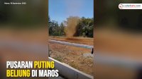 VIDEO: Pusaran Puting Beliung di Dekat Perumahan Griya Asera Maros