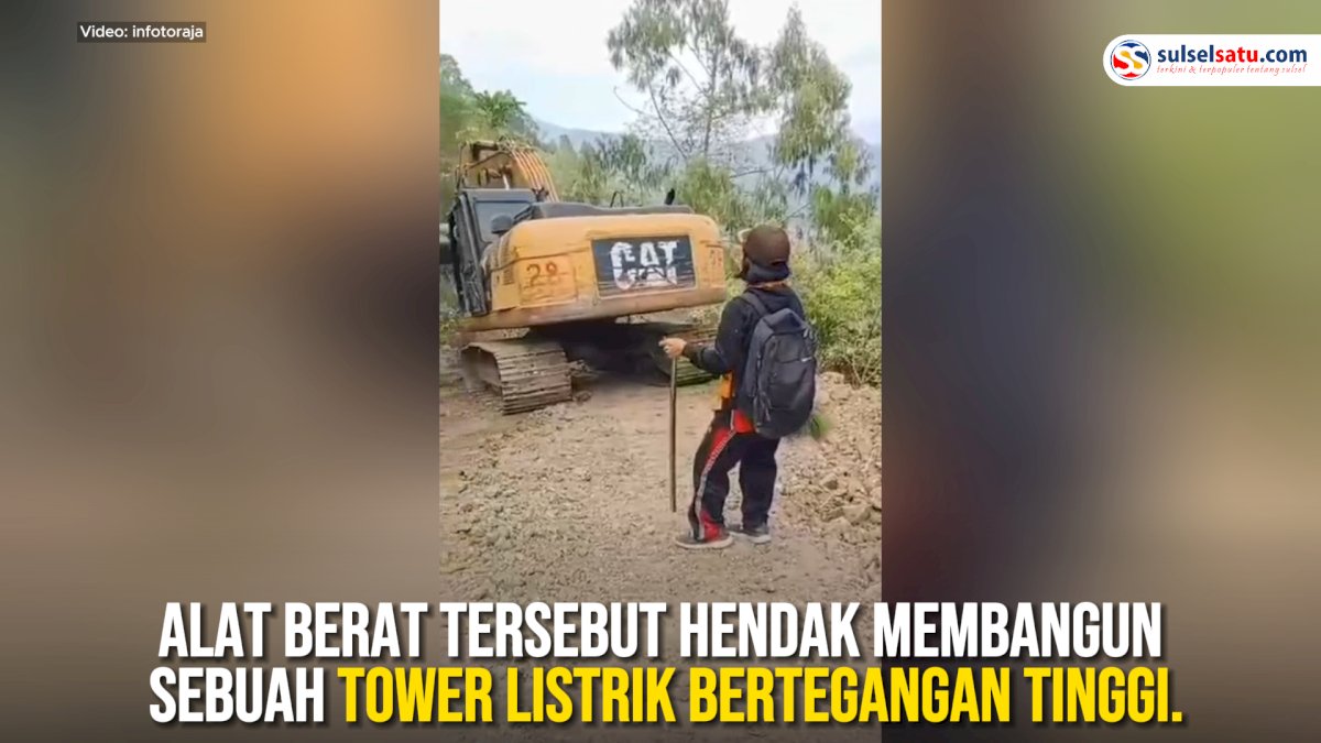 VIDEO: Wanita di Toraja Hadang Alat Berat Sendirian demi Pertahankan Tanah Adat