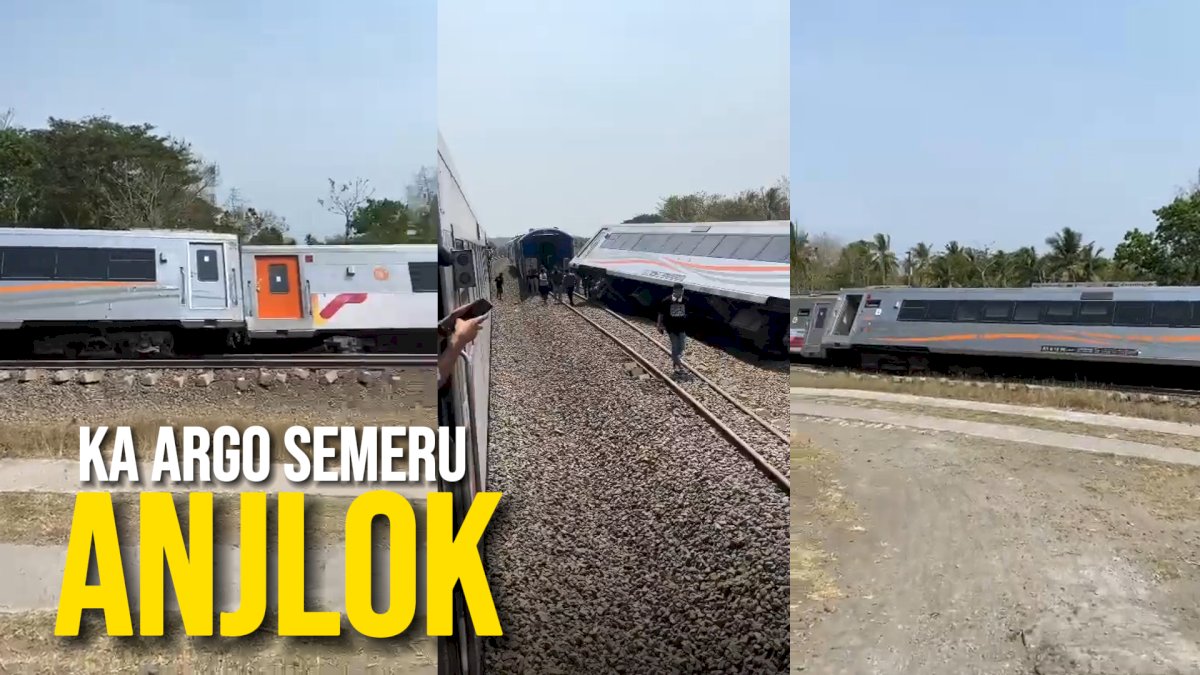 VIDEO: KA Argo Semeru Anjlok, Penumpang Histeris